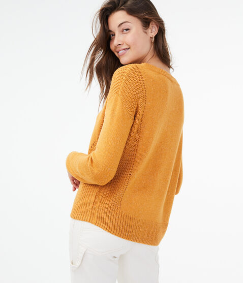 Pointelle Mix Sweater Pointelle Mix Sweater