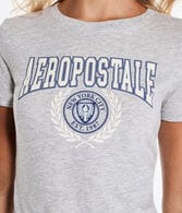 Aeropostale Crest Logo Flocked Graphic Tee