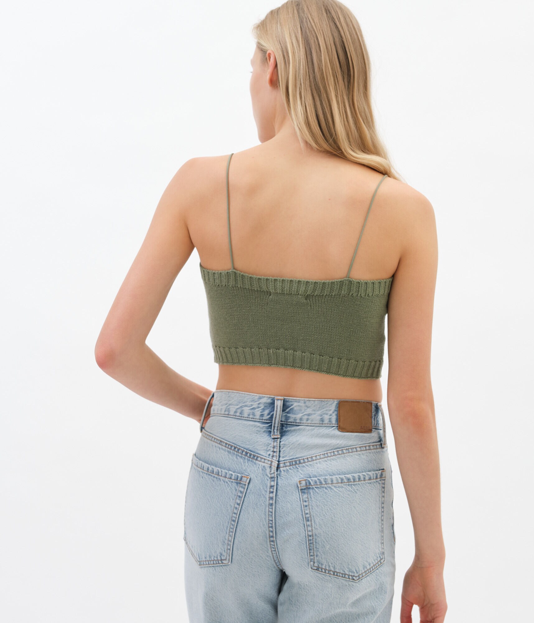 Sweater-Knit Cropped Bungee Cami