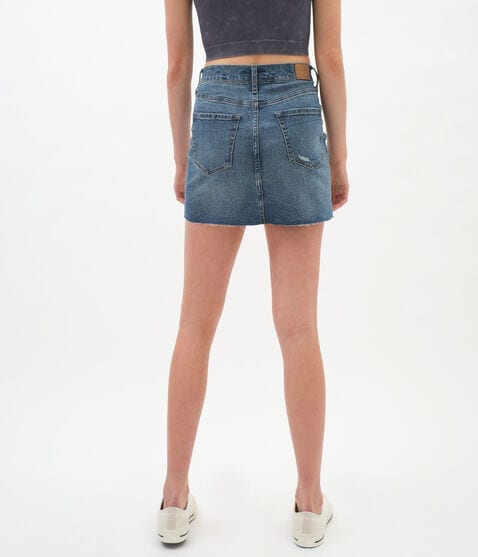 Real Denim High-Waisted Mini Skirt