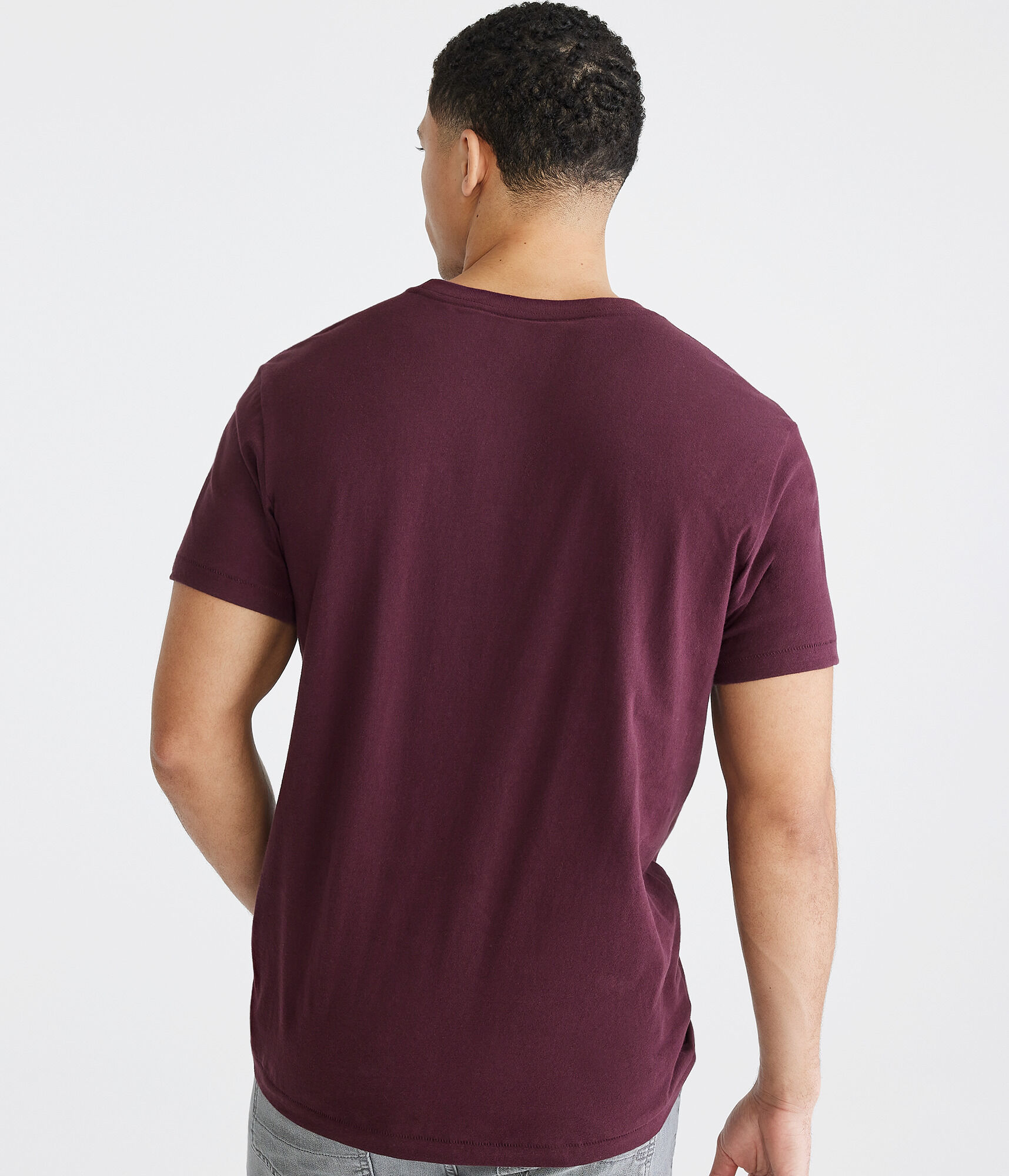 Aeropostale Arch Flocked Graphic Tee