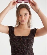 Floral Scoop-Neck A-Line Mini Dress