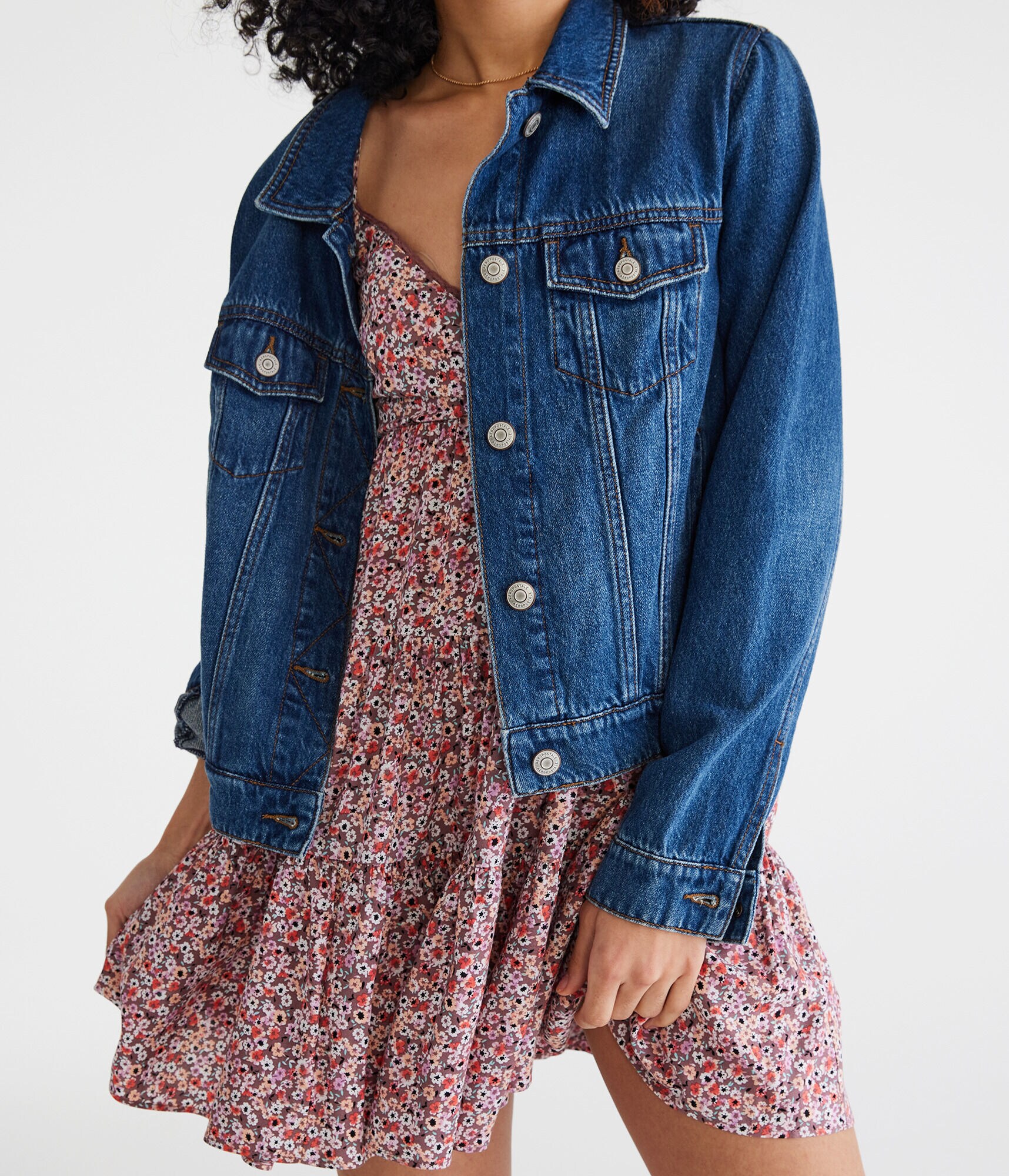 Floral V-Neck Crossover Babydoll Dress