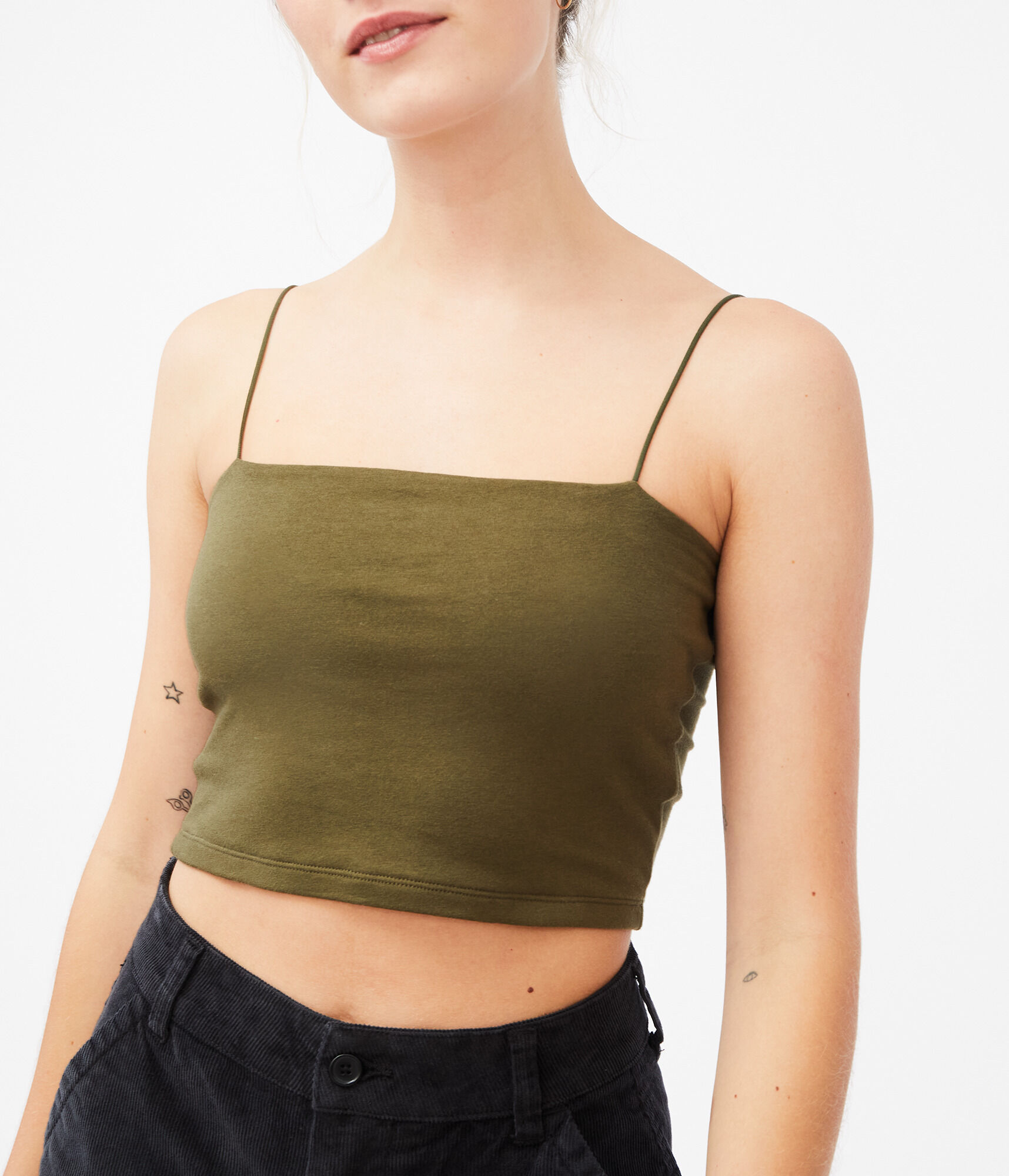 Square-Neck Cropped Cami