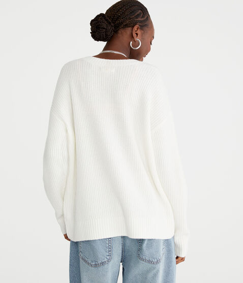 Shaker Knit V-Neck Sweater