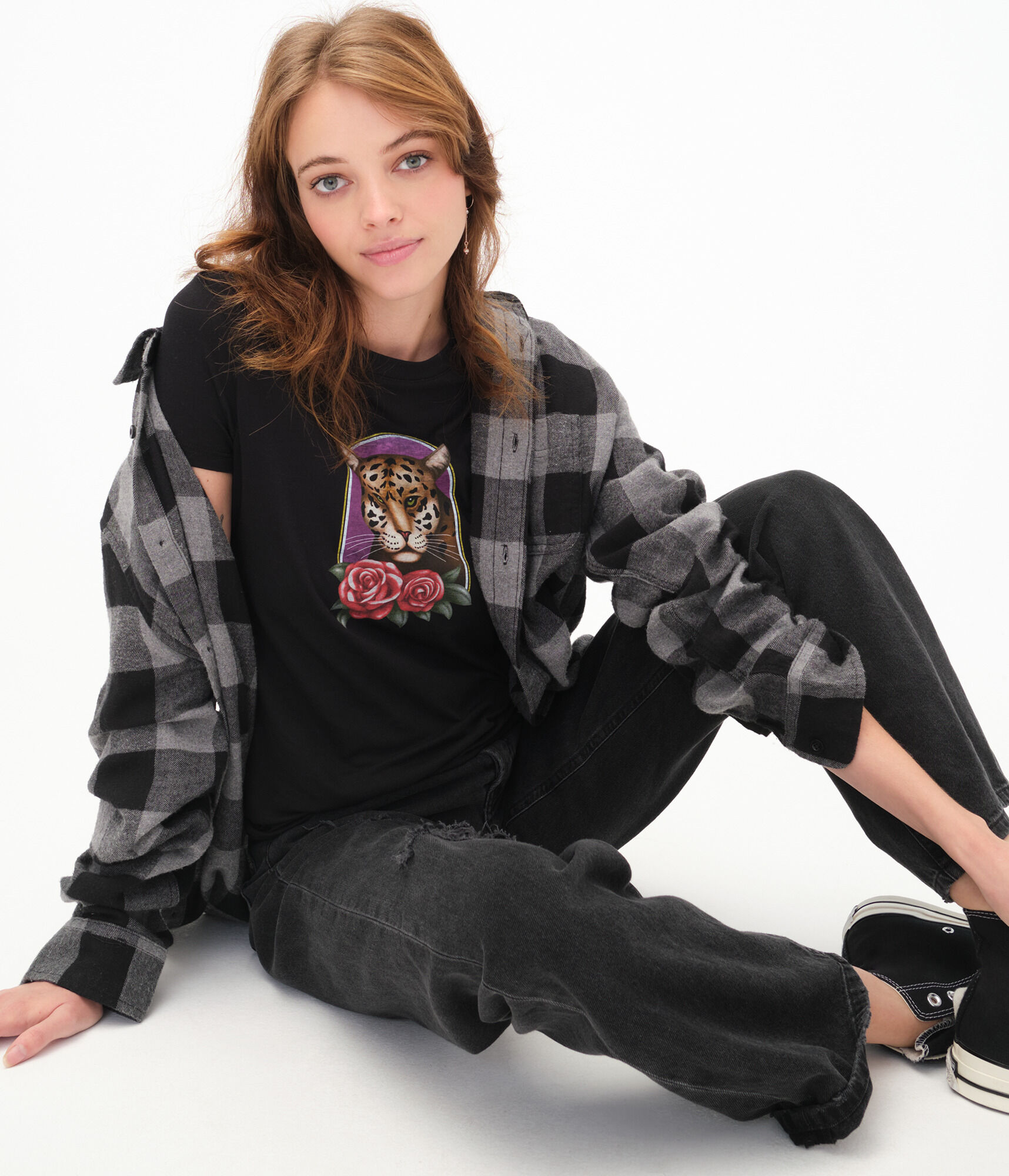 Cheetah Roses Graphic Tee