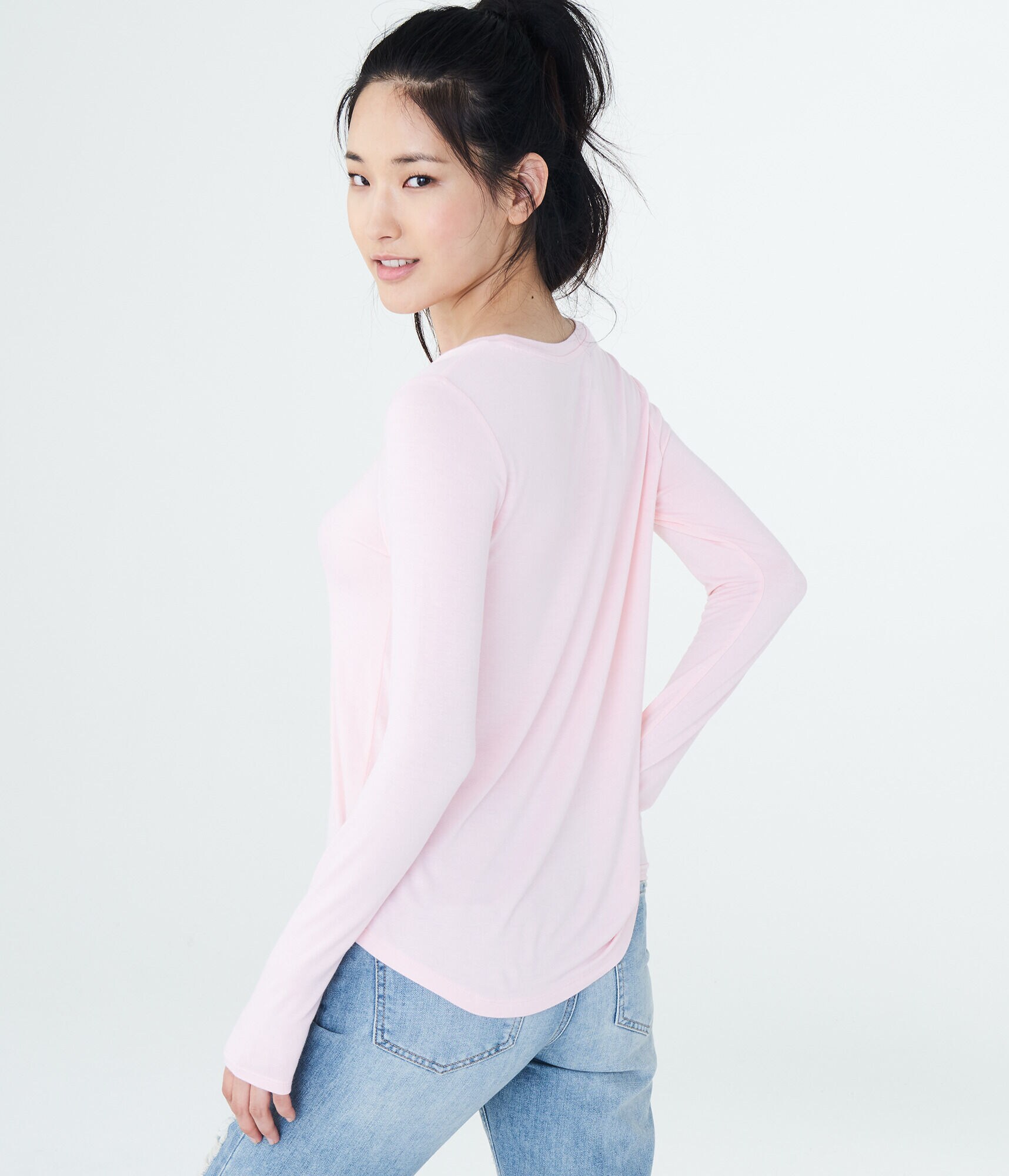 Long Sleeve Seriously Soft Floral Embroidered Crew Tee