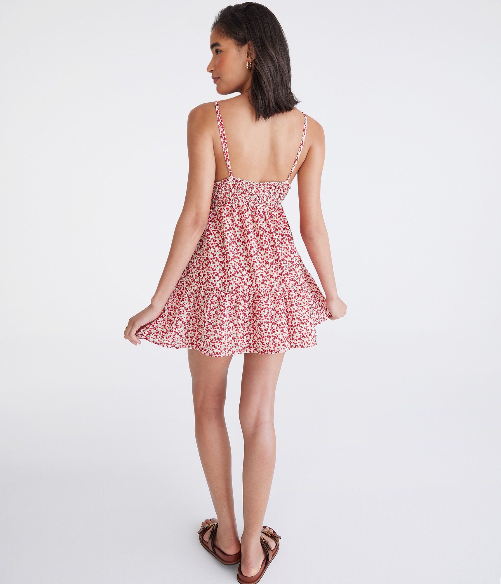 Floral V-Neck Babydoll Dress