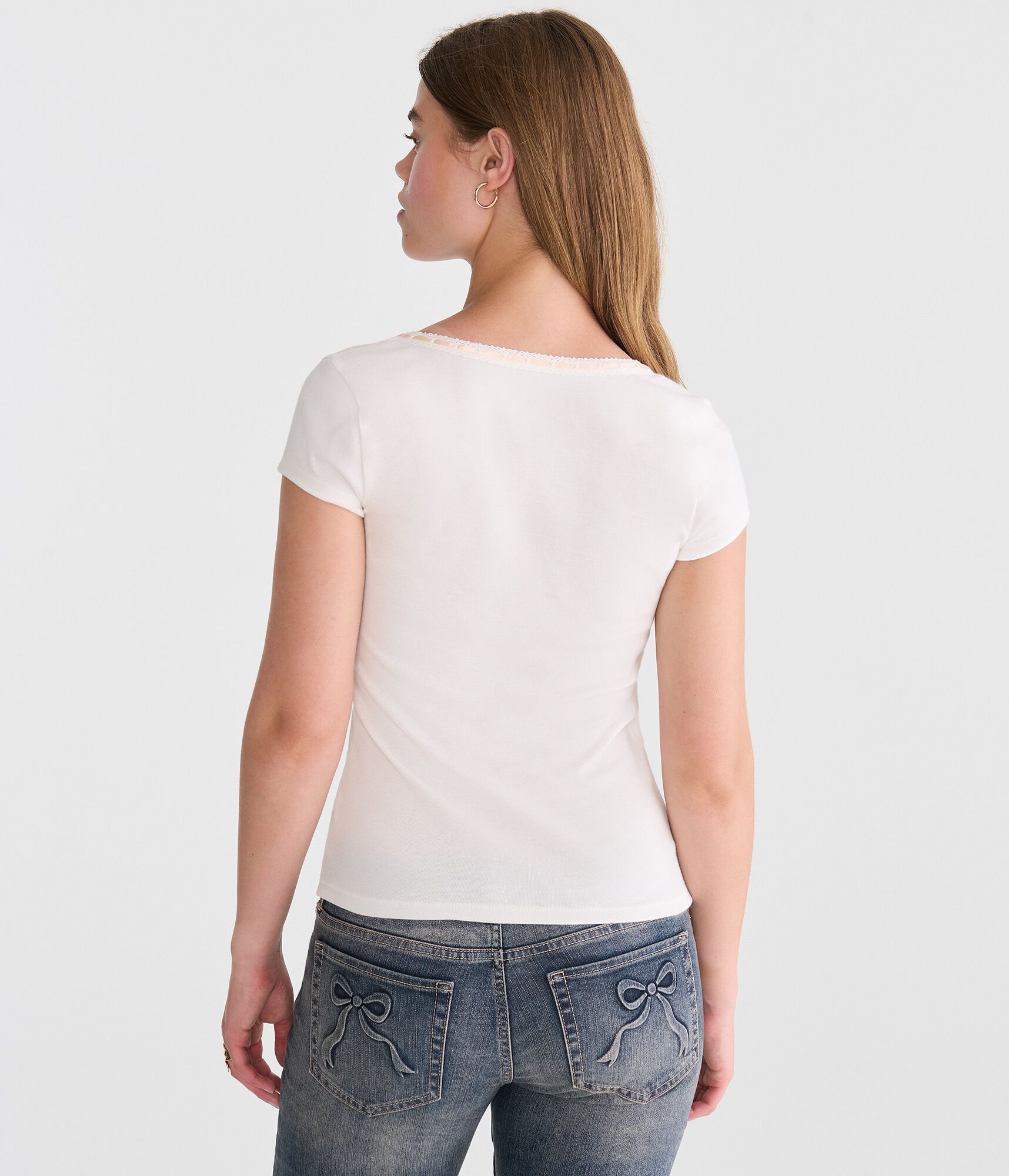 Seriously Soft Ribbon Lace Scoop Tee