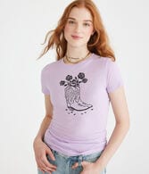 Cowboy Boots & Roses Graphic Tee