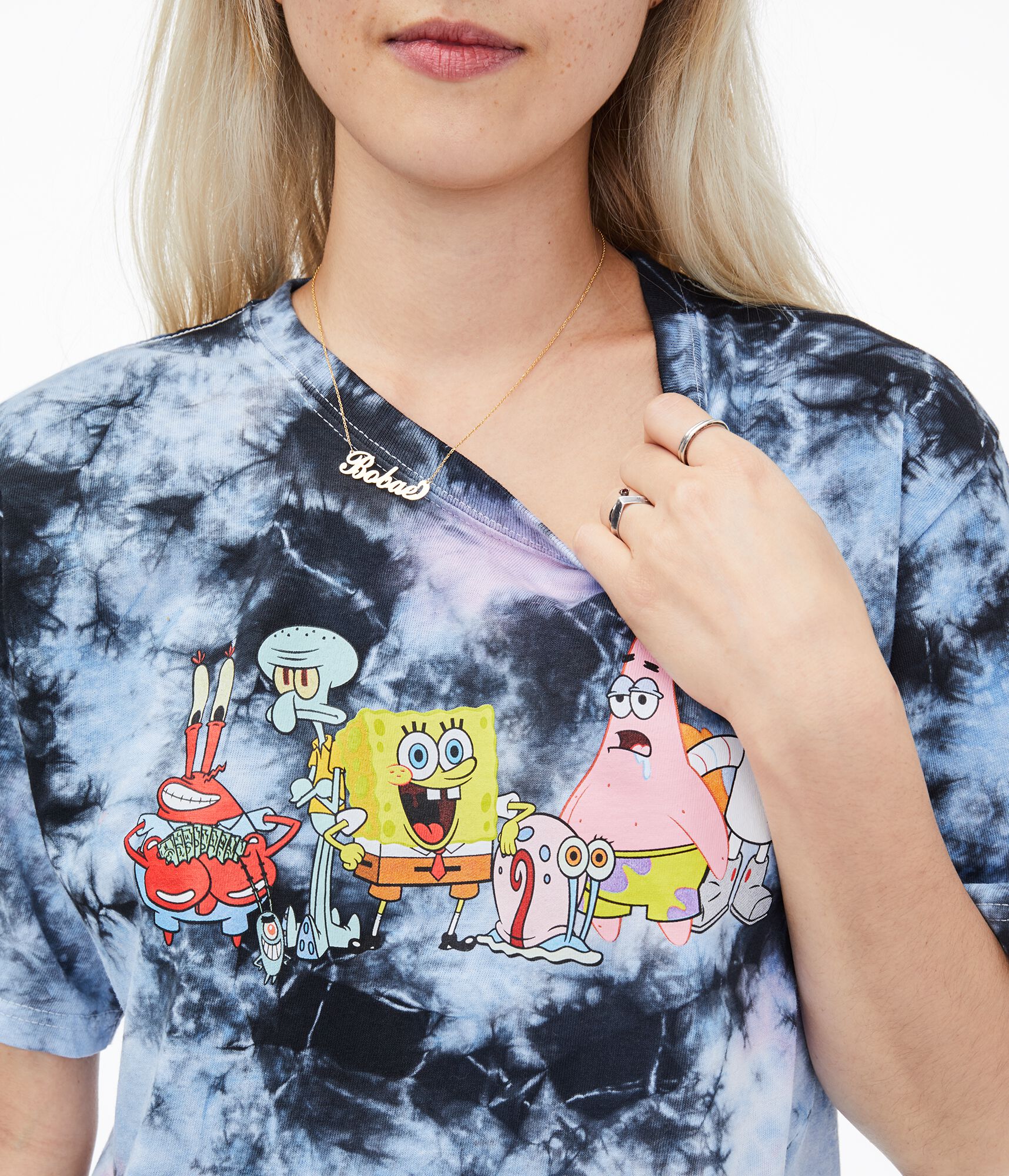 SpongeBob SquarePants Tie-Dye Cropped Graphic Tee