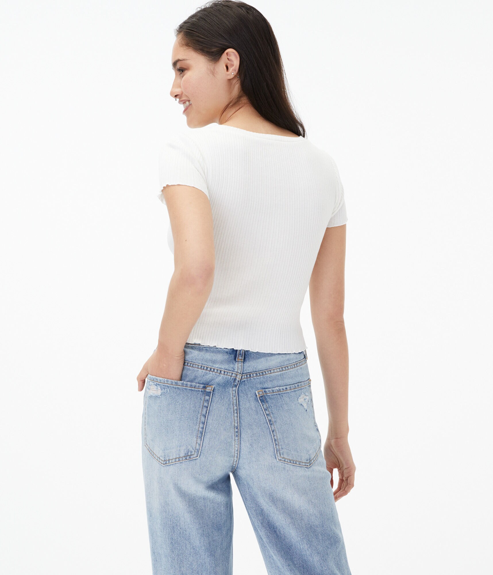 Ribbed Shrunken Crew Tee