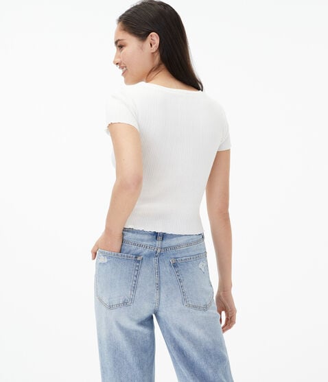 Ribbed Shrunken Crew Tee