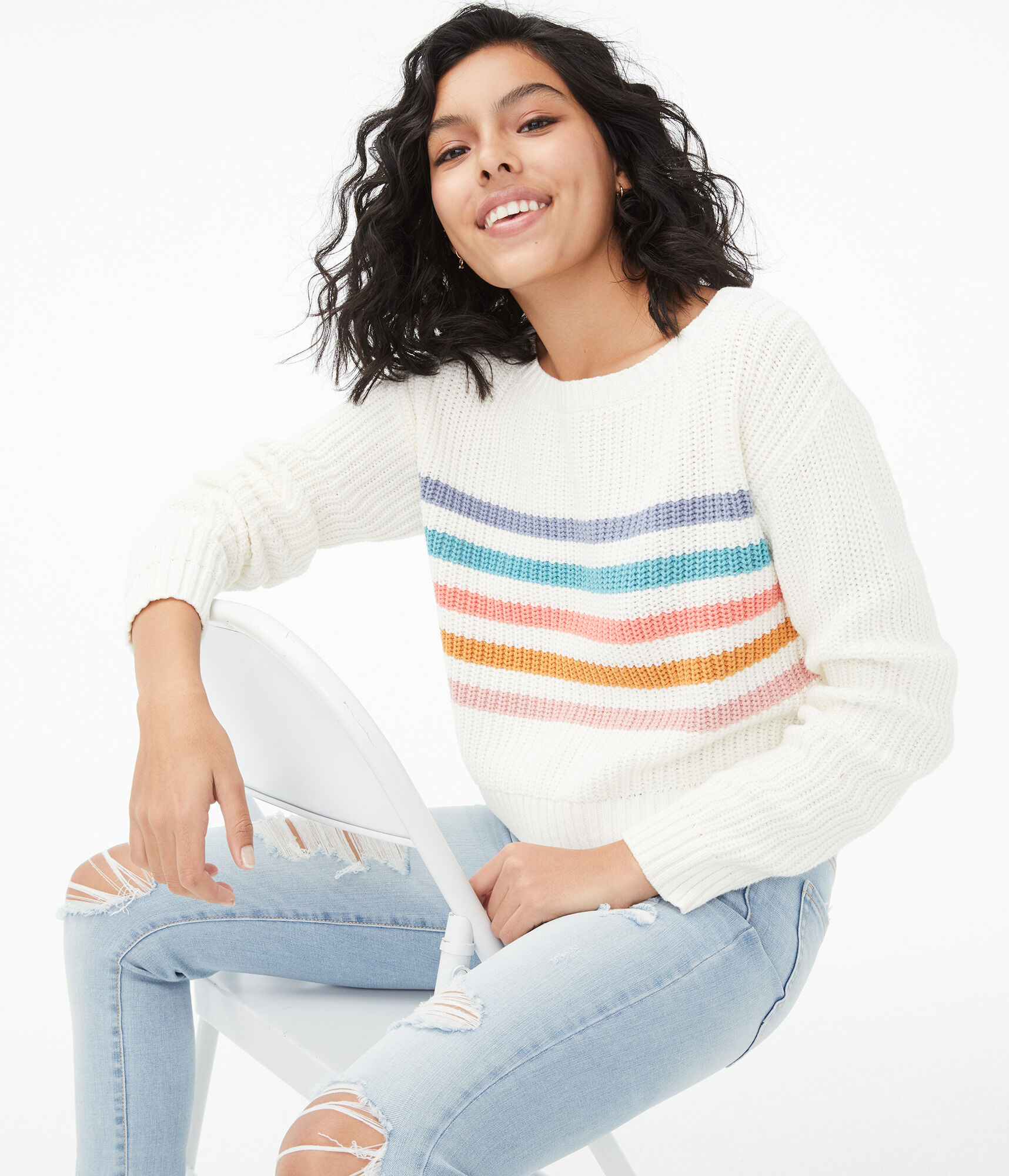 Striped Cropped Sweater