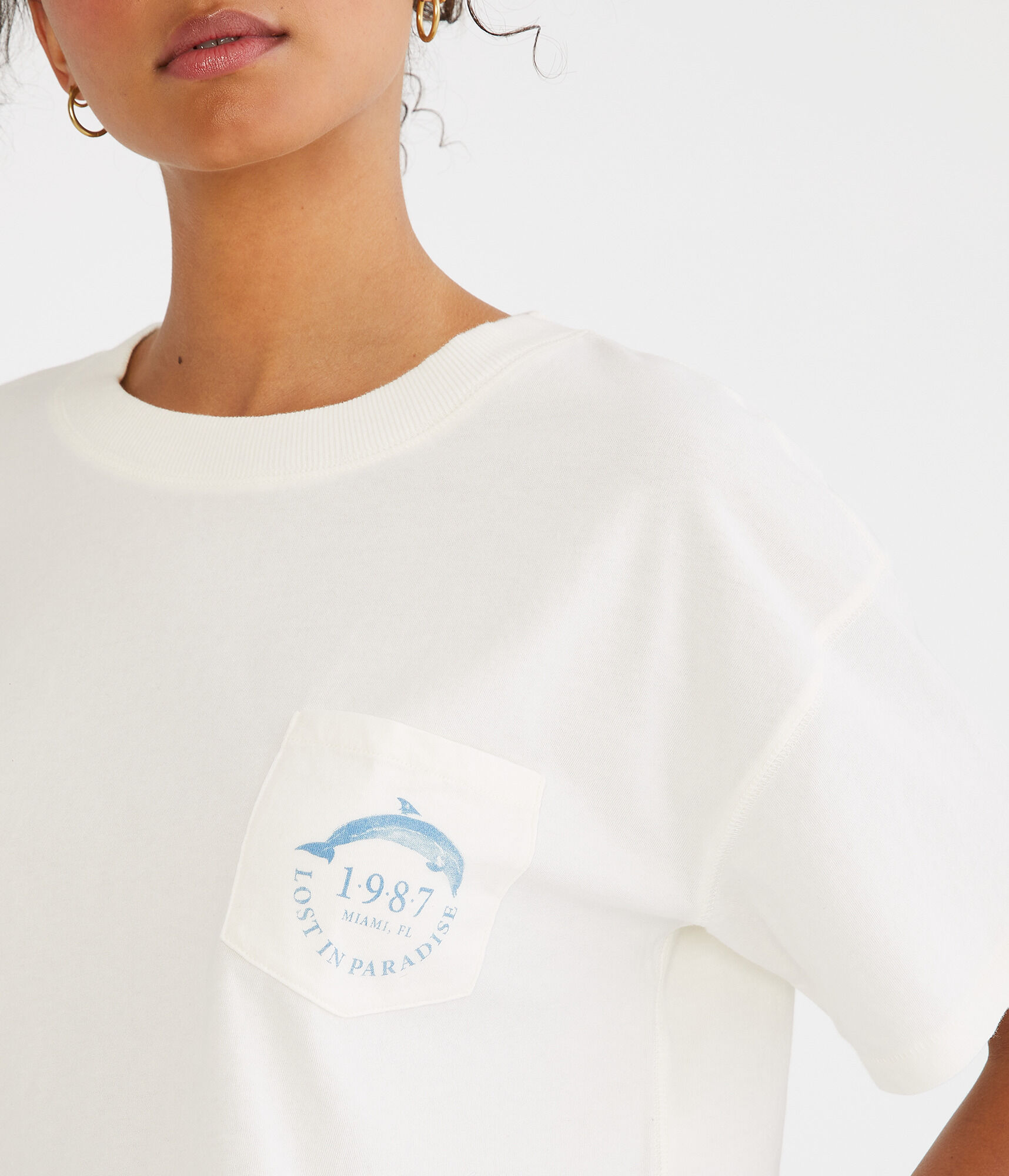 Miami Cropped Boyfriend Graphic Tee