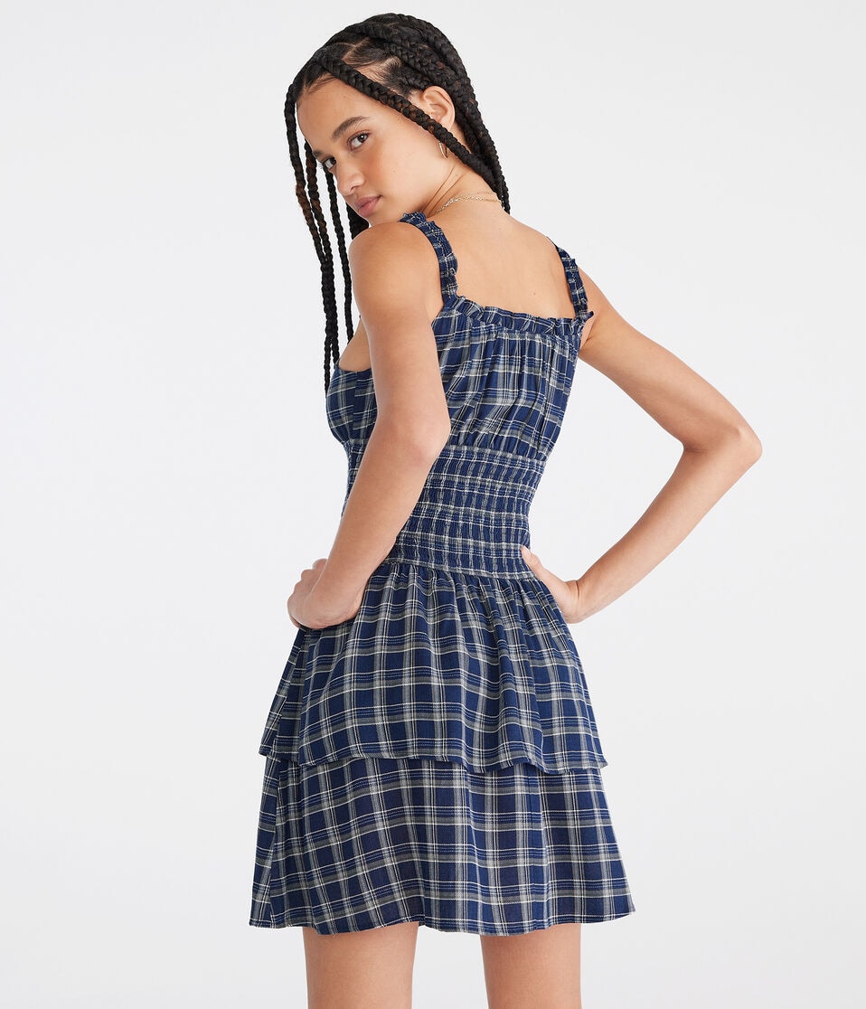 Plaid V-Neck Smocked Fit & Flare Dress Plaid V-Neck Smocked Fit & Flare Dress
