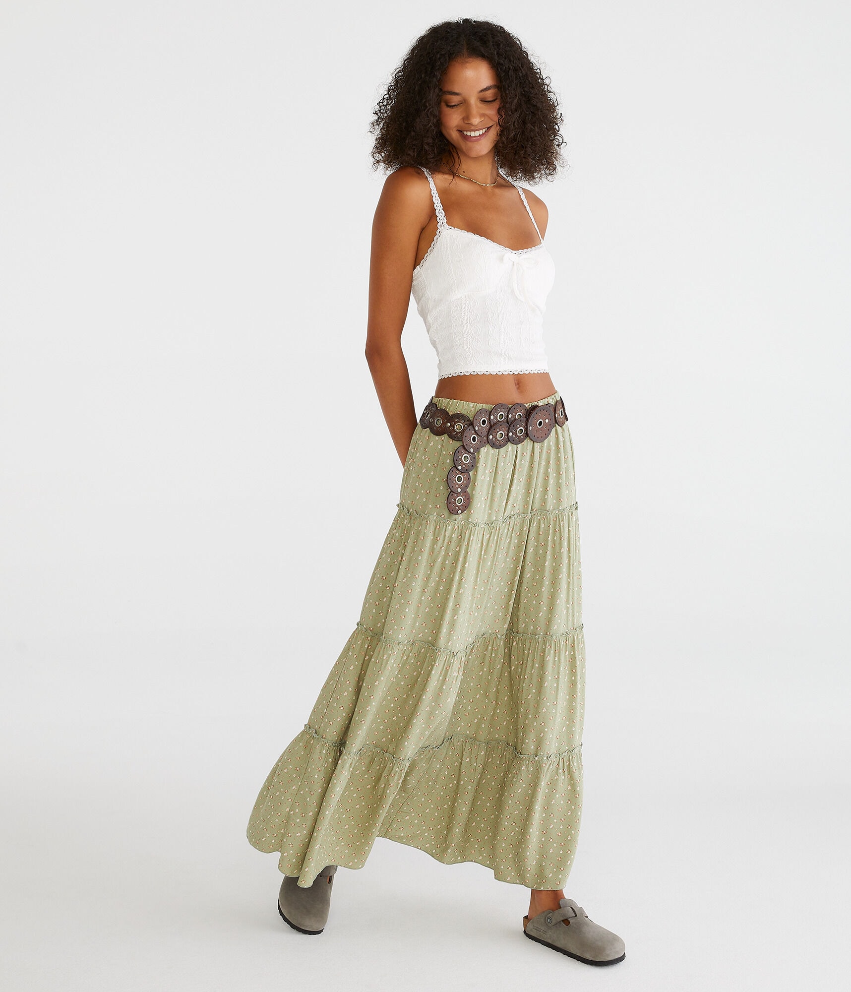 Textured Cropped Lace-Trim Cami