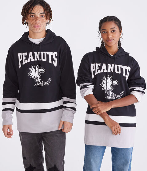 Peanuts® | Aéropostale Hockey Club Striped Pullover Hoodie Peanuts® | Aéropostale Hockey Club Striped Pullover Hoodie