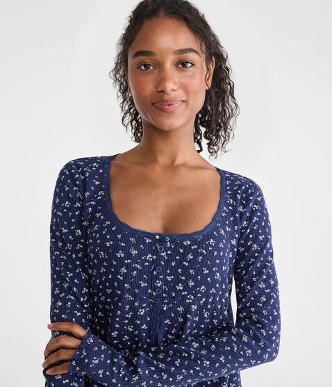 Long Sleeve Cropped Babydoll Sleep Tee Long Sleeve Cropped Babydoll Sleep Tee