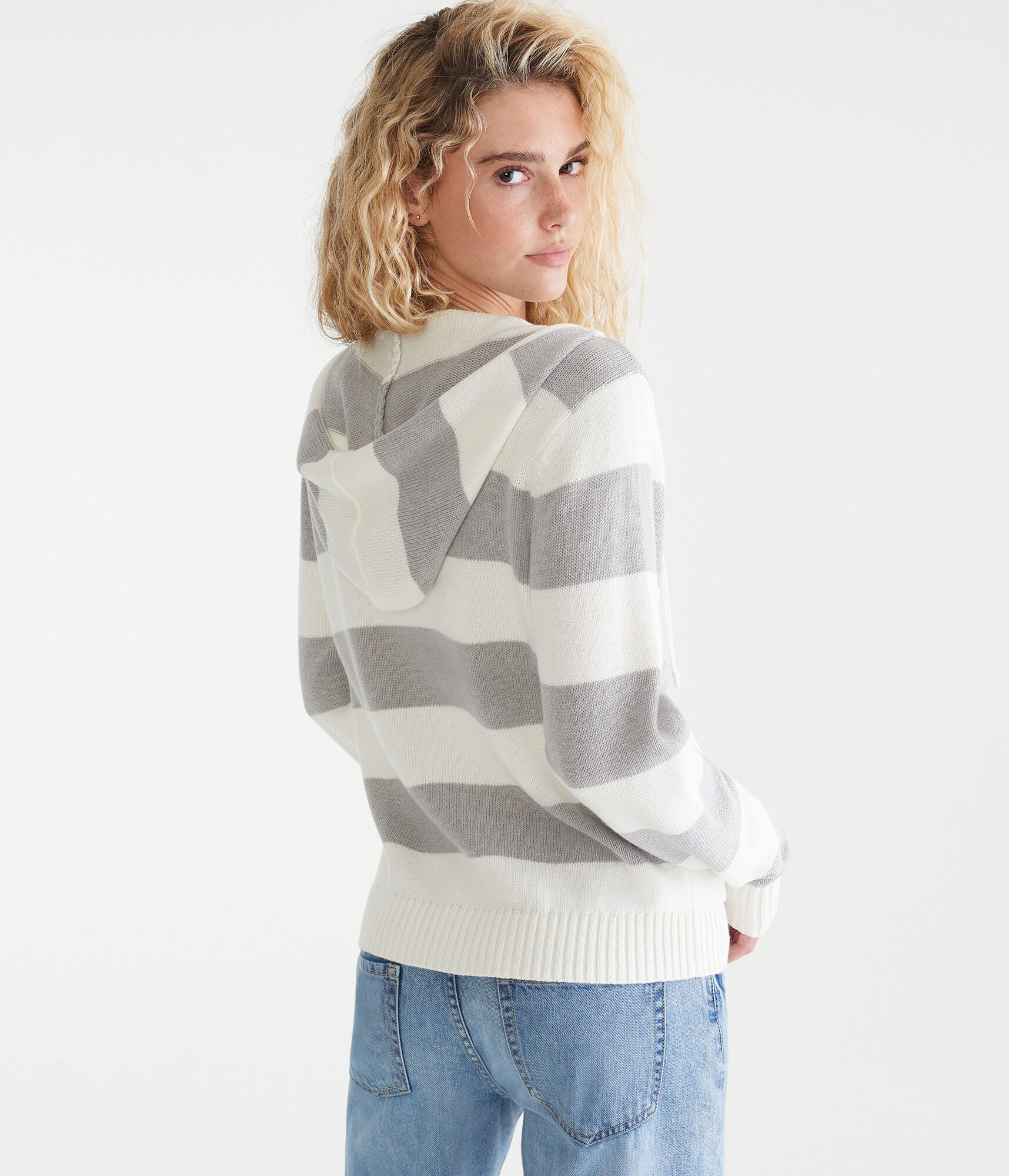 Rugby Stripe Full-Zip Sweater Hoodie