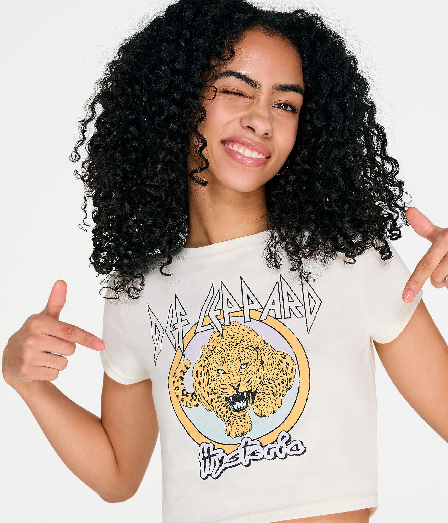 Def Leppard Hysteria Cropped Graphic Tee