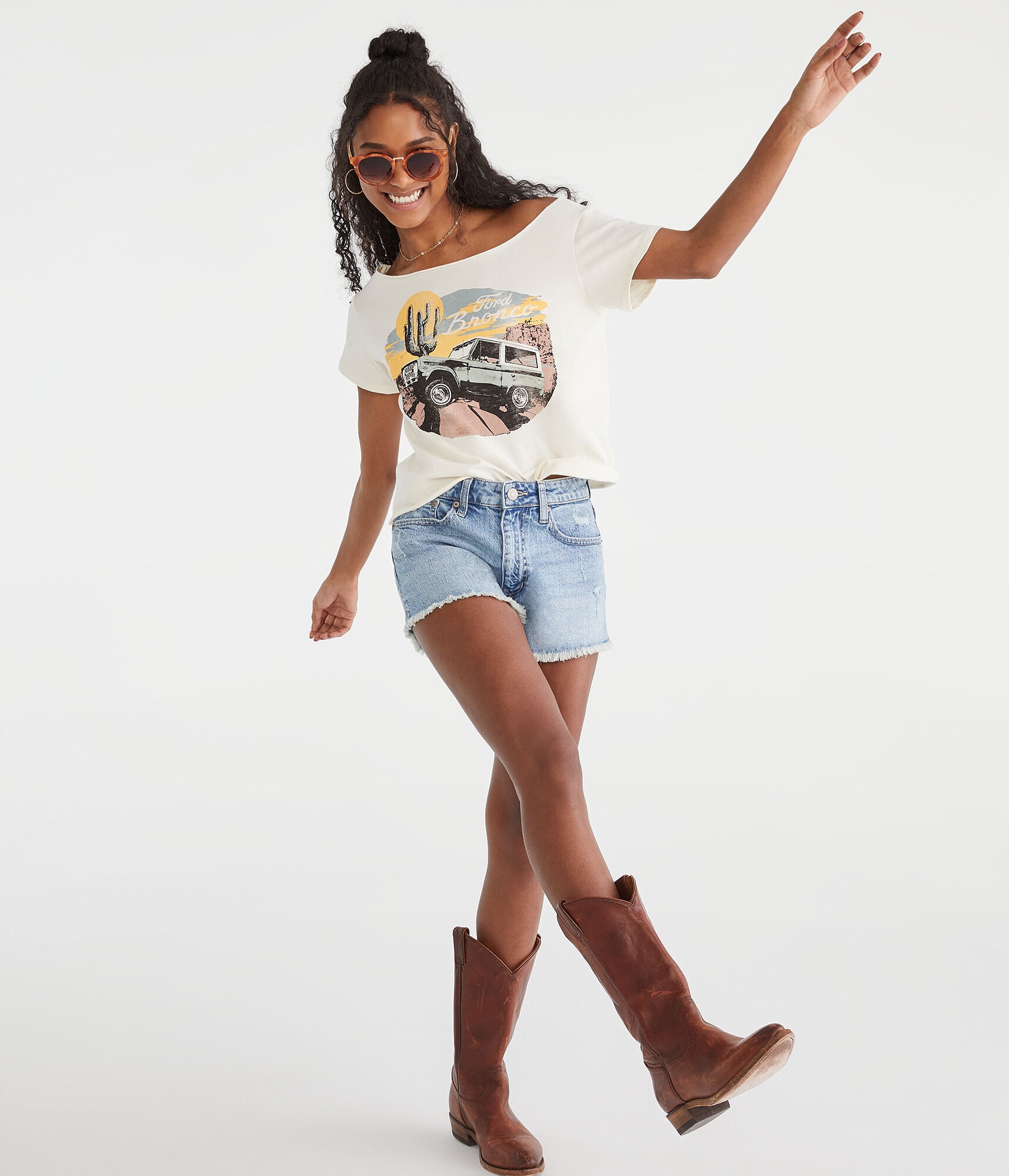 Ford Bronco Off-The-Shoulder Graphic Tee