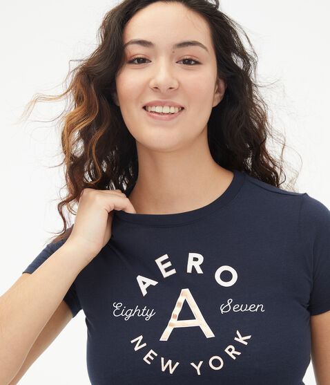 Aero New York Circle Foil Graphic Tee Aero New York Circle Foil Graphic Tee