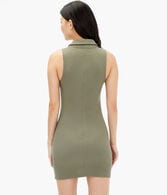 Solid V-Neck Sleeveless Polo Dress