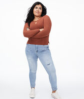 Crisscross Keyhole Sweater