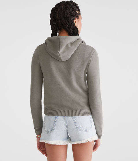 Solid Full-Zip Hooded Sweater Solid Full-Zip Hooded Sweater