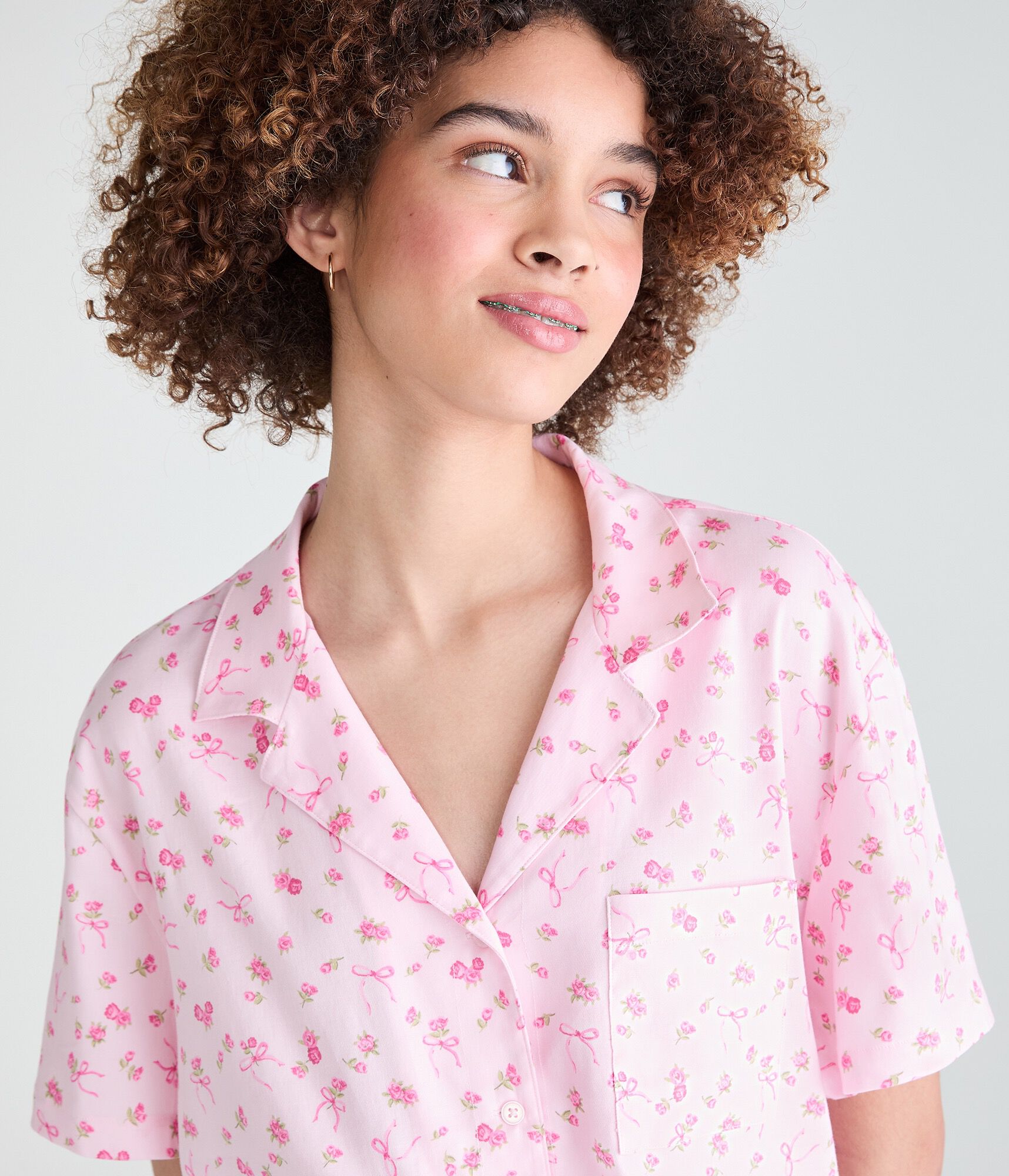 Short Sleeve Teddy Bear Sleep Shirt