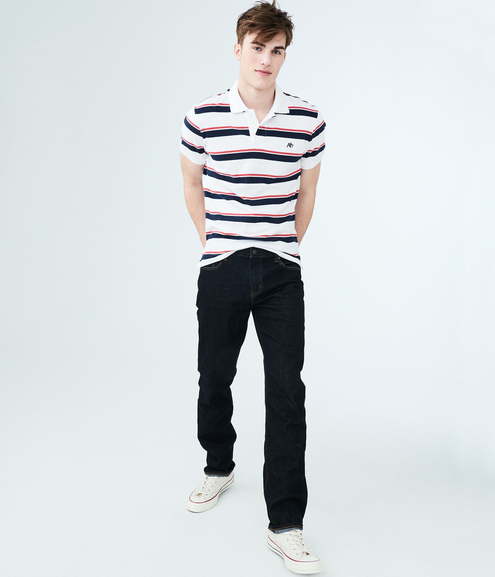 Slim Straight Dark Wash Stretch Jean