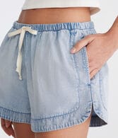 High-Rise Denim Dolphin Shorts