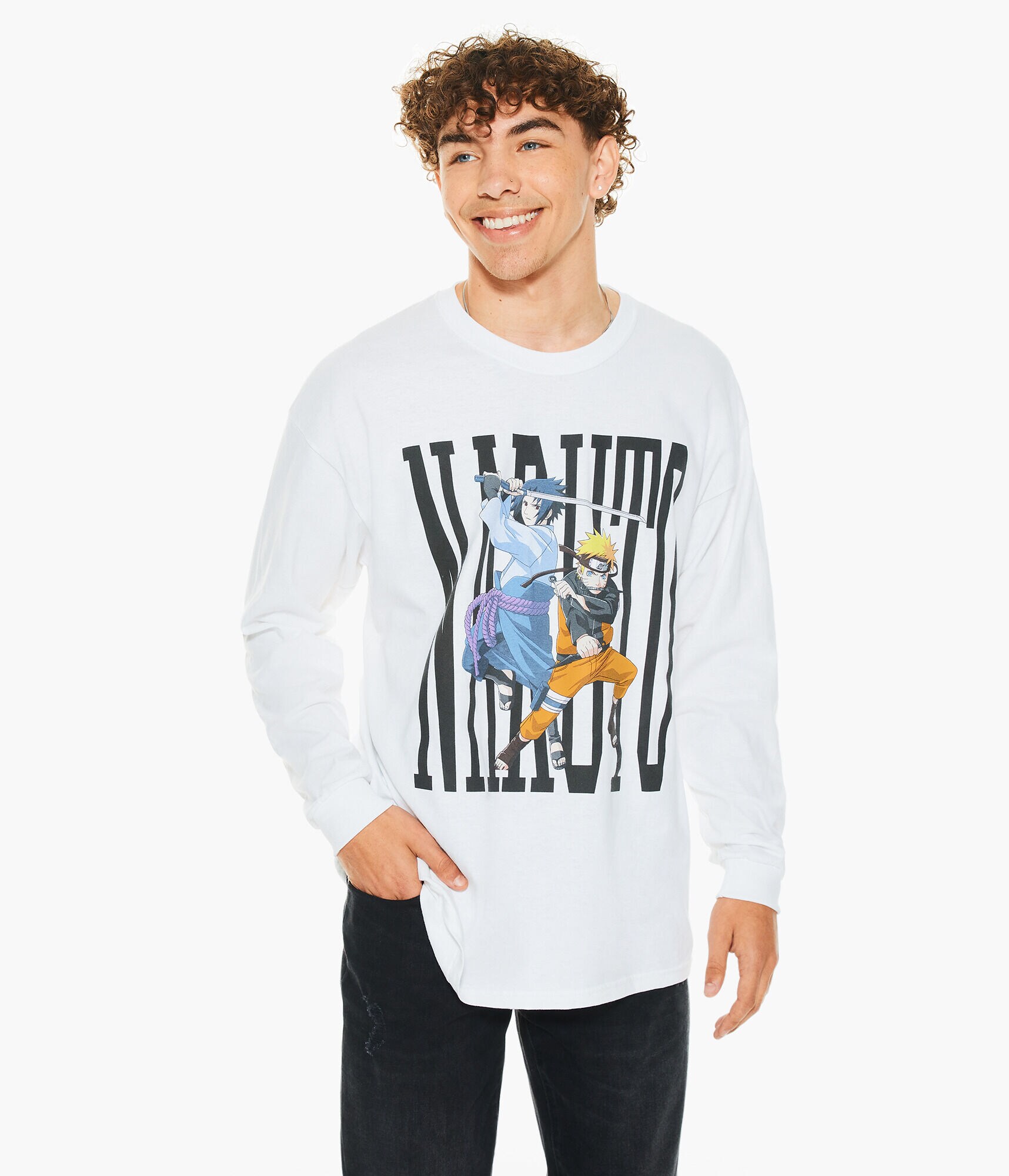 Long Sleeve Naruto Graphic Tee