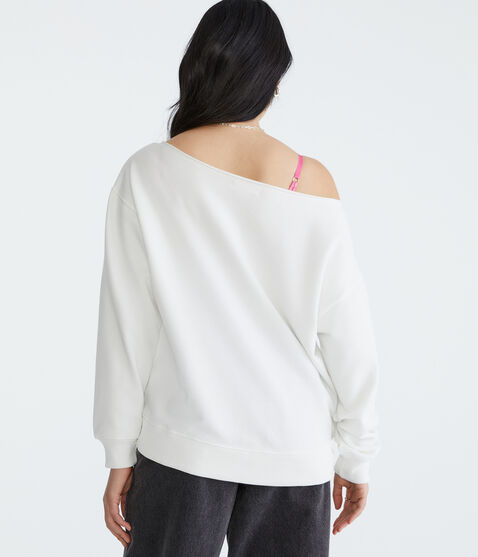 Cowboy Boots Off-The-Shoulder Sweatshirt