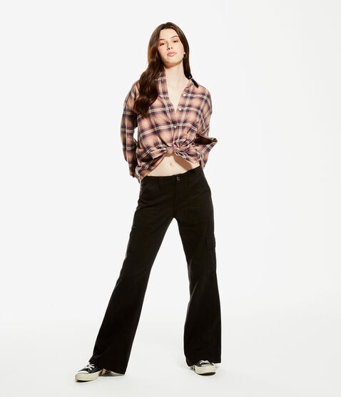 Low-Rise Flare Utility Cargo Pants