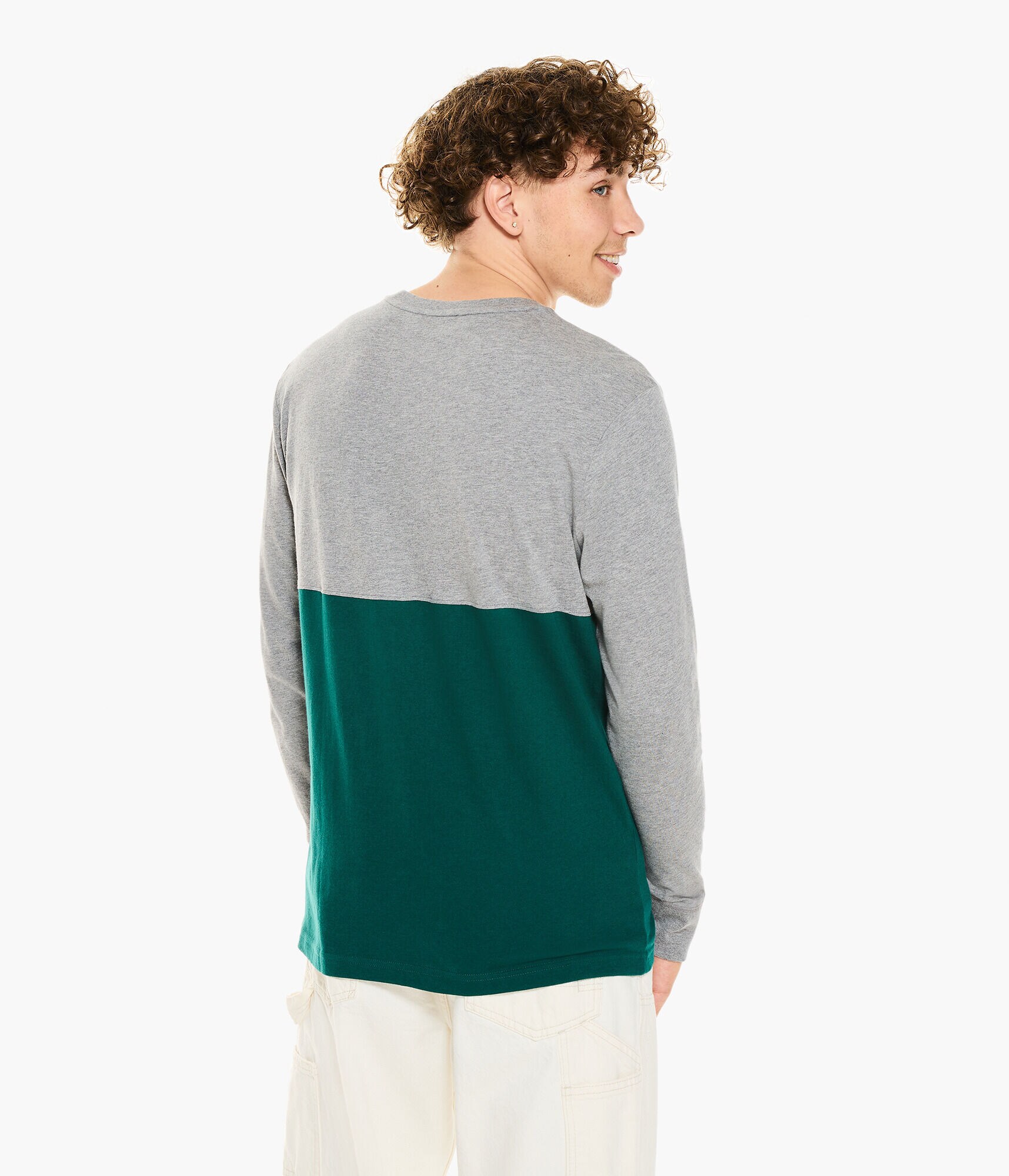Long Sleeve Aero NYC Vertical Colorblocked Graphic Tee