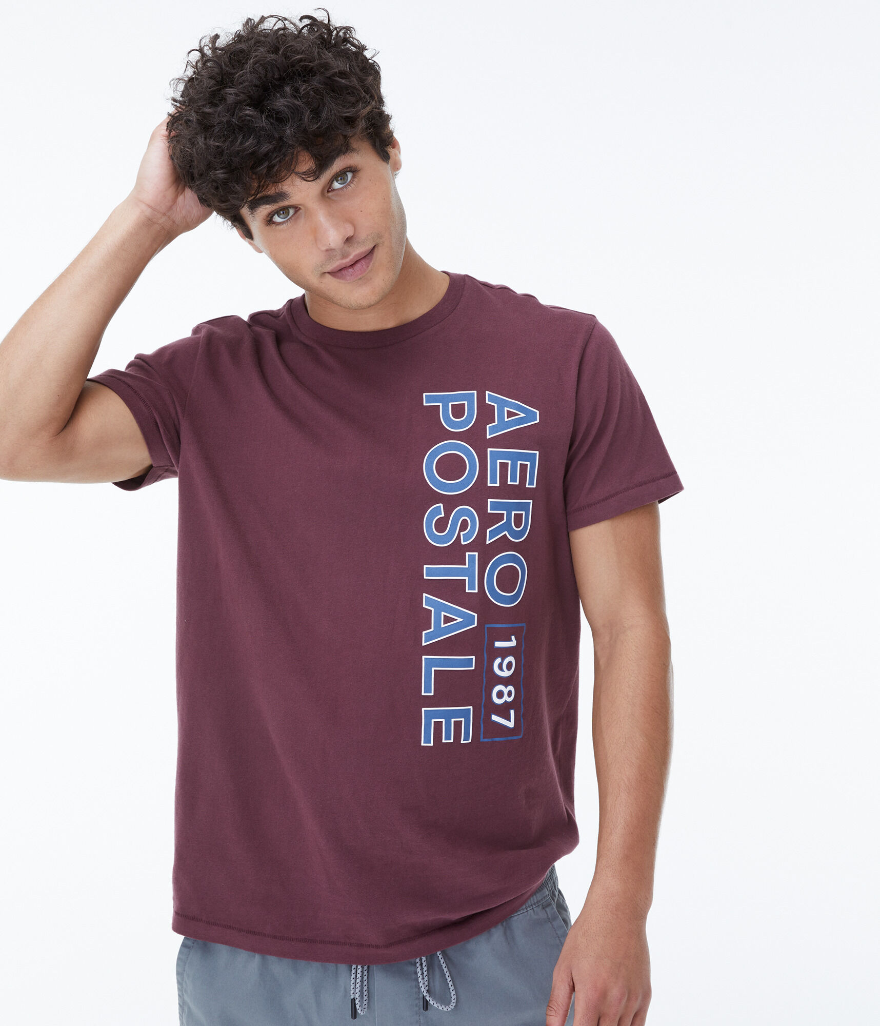 Stacked Aeropostale 1987 Logo Graphic Tee