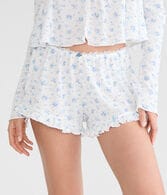 Ruffled Knit Sleep Shorts