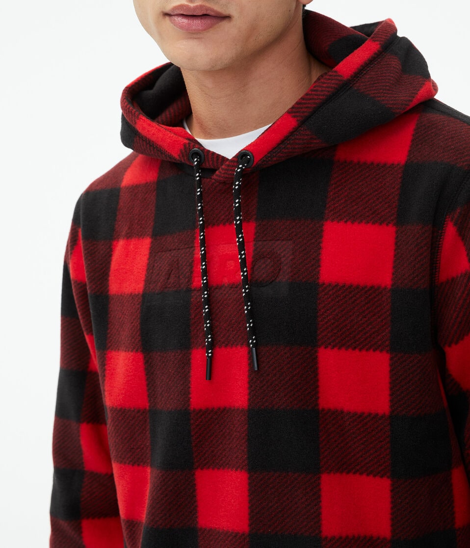Buffalo Check Tonal Logo Polyfleece Pullover Hoodie