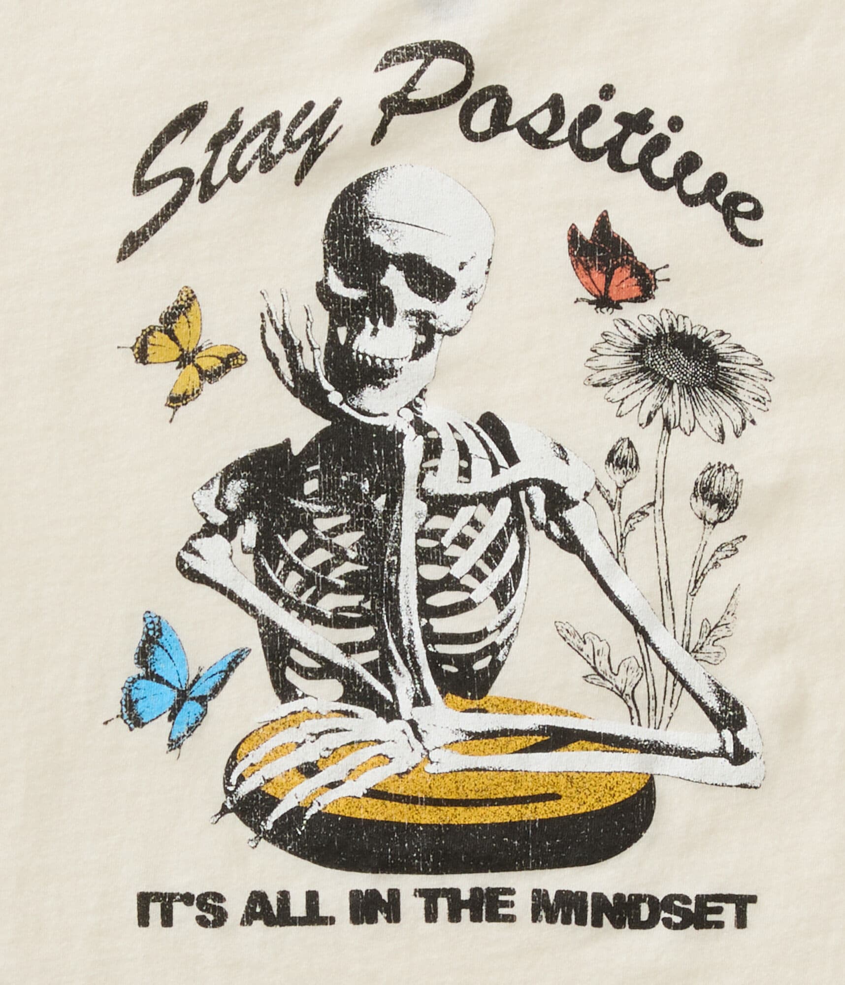 Stay Positive Skeleton Graphic Tee