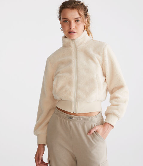 Sherpa Fleece Bomber Jacket Sherpa Fleece Bomber Jacket