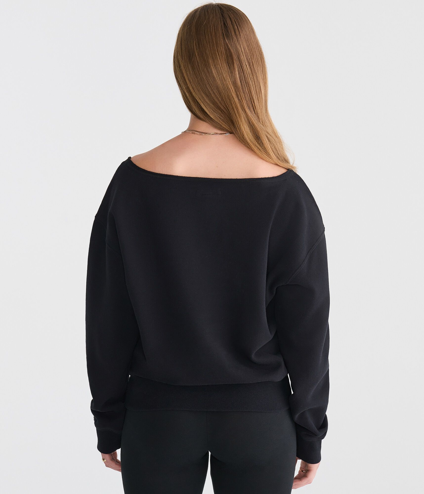 Cloud Soft Cinched Waist Off-The-Shoulder Sweatshirt