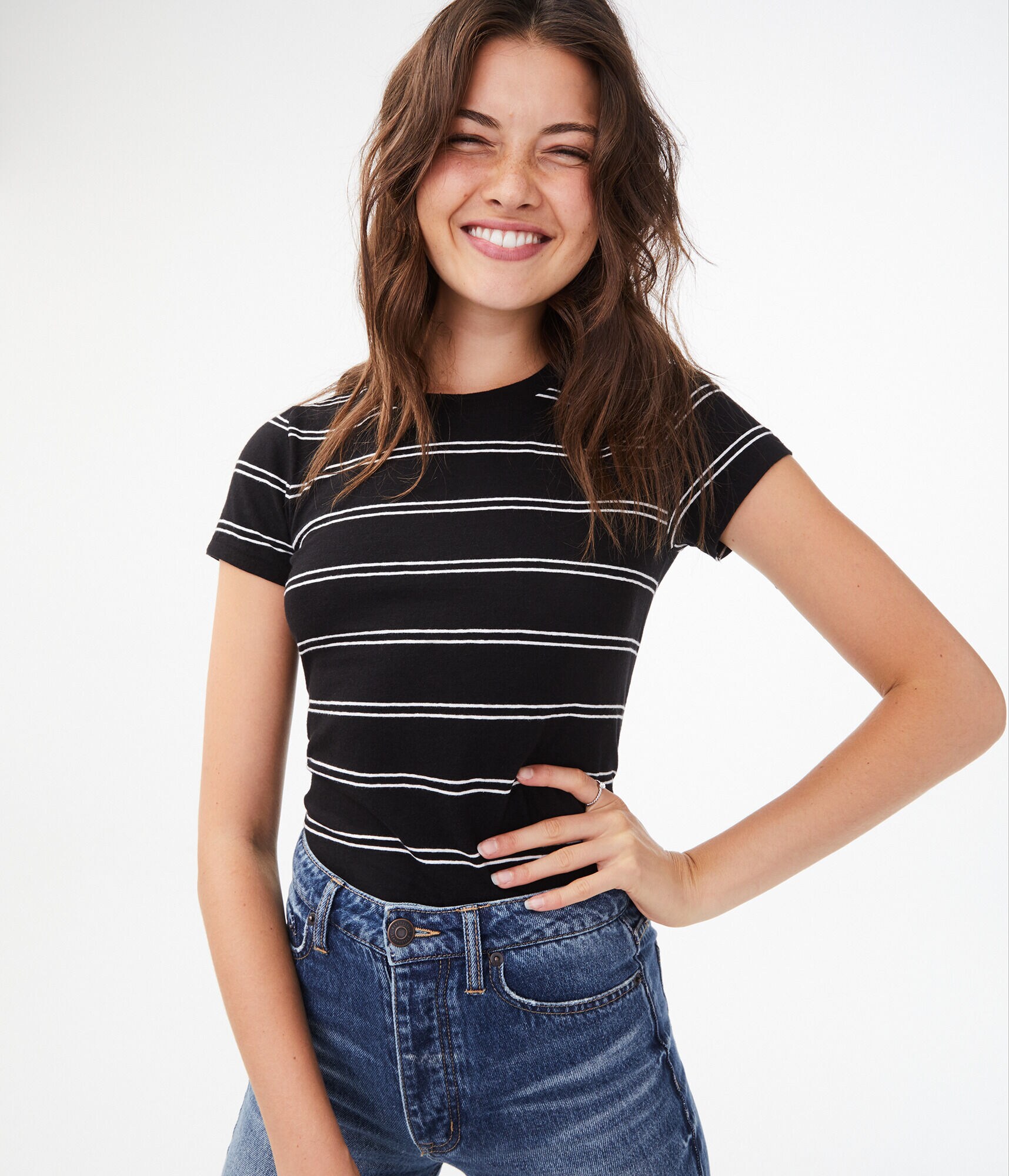 '90s Slim Kate Striped Crew Tee