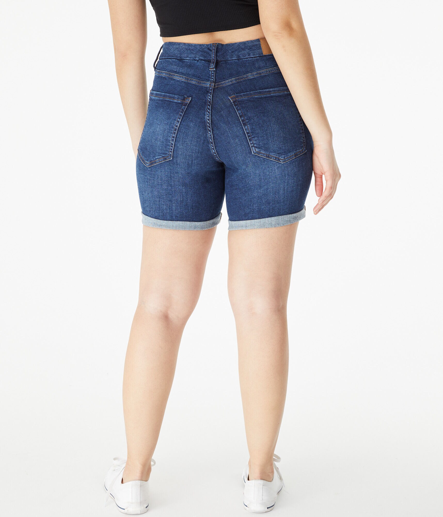 Premium Seriously Stretchy High-Rise Curvy Denim Bermuda Shorts