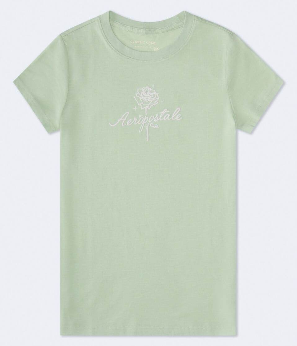 Aeropostale Rose Flocked Graphic Tee