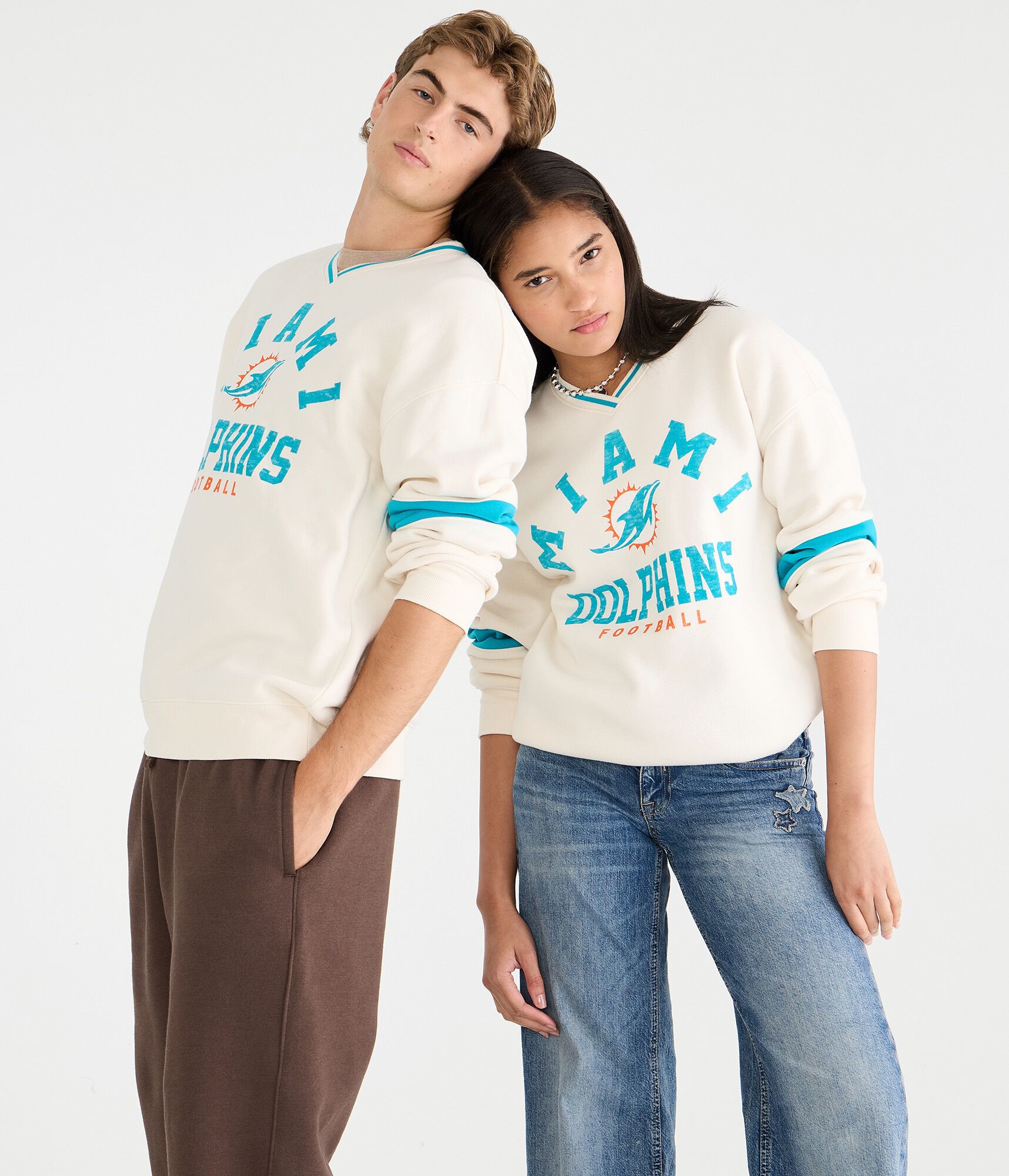 Miami Dolphins V-Neck Sweatshirt
