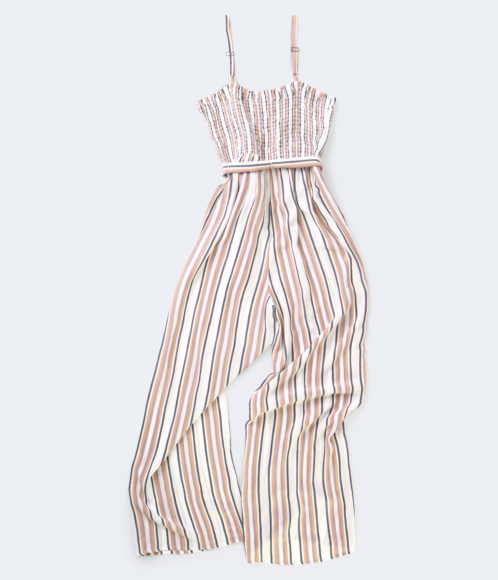 Striped Smocked-Bodice Jumpsuit