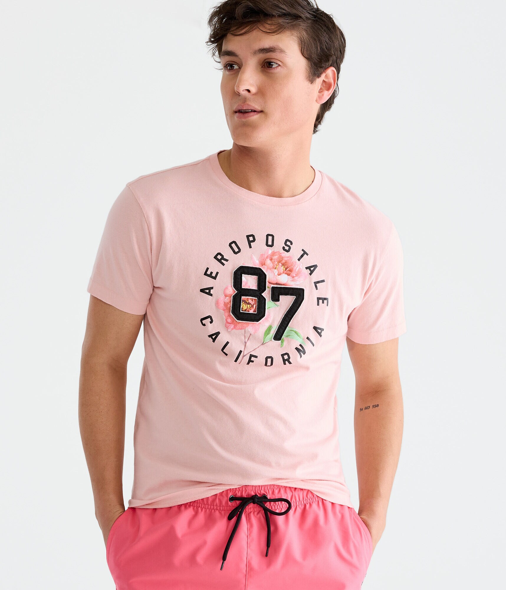 Aero 87 Flower Circle Appliqu&eacute; Graphic Tee