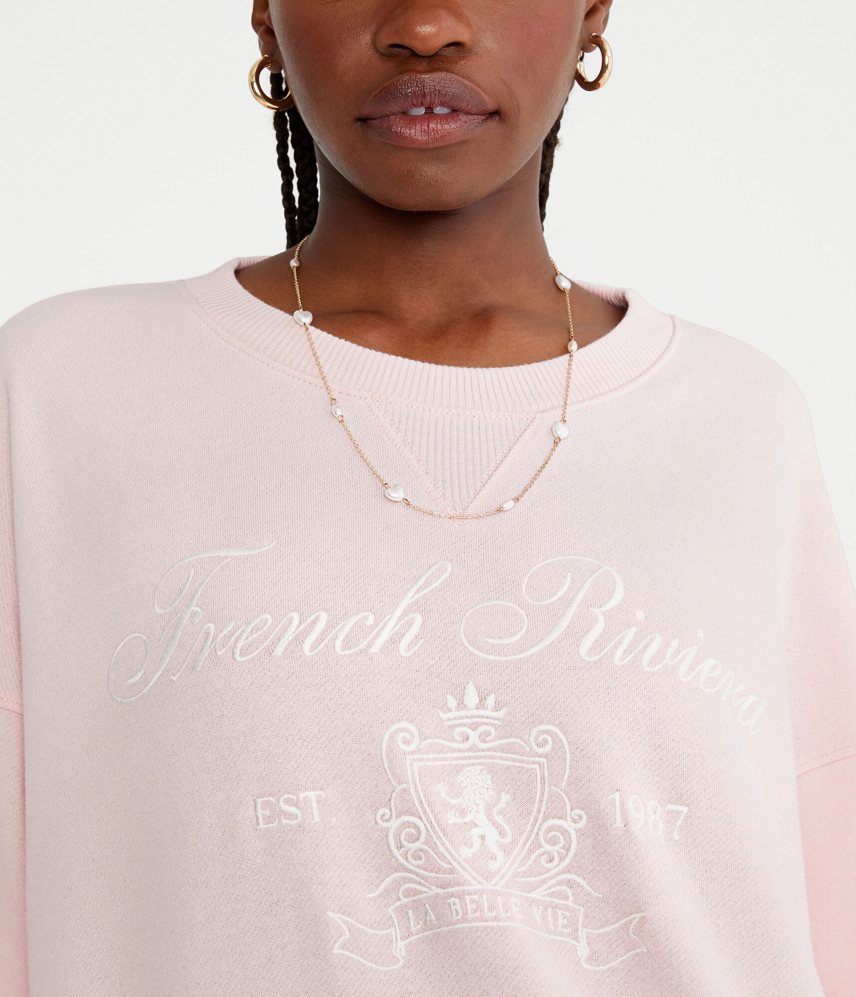 French Riviera Oversized Crew Sweatshirt